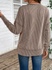 Side Slit Round Neck Sweatshirt by Wild and Free Boutique