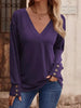 V-Neck Long Sleeve T-Shirt by Simply Love