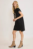 Peace Plaid Applique Short Sleeve Mini Dress For Women – Trendy Plaid Design, Unique Peace Applique, High-Low Hem for a Chic Look by Stevvex