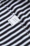 Pink Contrast Trimmed Striped Drop Shoulder Sweater
