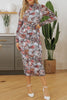 Printed Long Sleeve Midi Slim Dress