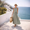 Mediterranean Contrast Color Vacation Dress – 7 Colors, S–3XL by FitiqueFit