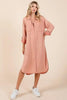Button Down Long Sleeve Shirt Dress For Women – Casual, Timeless and Versatile Classic Shirt Dress for Year-Round Wear by Stevvex