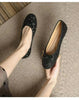 Women's Classic Egg-Roll Edge Slip-On Flats – Chanel-Inspired Round Toe Pumps by FitiqueFit