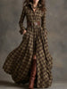 Women's Plus Size Plaid Print Long Sleeve Shirt Dress with Pockets by FitiqueFit