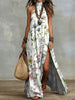 Women's Sleeveless Split Floral Print Maxi Dress by FitiqueFit