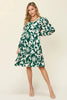 Double Take Full Size Printed Ruffle Hem Dress with Pocket Stylish & Functional Women Dress by Stevvex