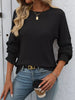 Ribbed Knit Ruffle Cuff T-Shirt by Simply Love