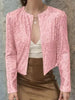 Elegant Women Full-Size Sequin Open Front Cropped Jacket With Glamorous Sparkle Luxury Women Party Jacket by Stevvex