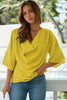 Golden Glow Women's Casual Summer Sleeve Wrap V Neck Draped Blouses by Wild and Free Boutique