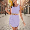 Women's Sleeveless Drawstring Hollow-Out Mini Dress by FitiqueFit