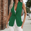 Women's Sleeveless Single-Button Cardigan Jacket – Round Neck by FitiqueFit