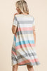 Striped Short Sleeve Dress with Pockets For Women – Casual Striped Dress, Comfortable Short Sleeve Dress, Pocketed Striped Dress, Versatile Striped Dress, Relaxed Fit Dress, Effortless Striped Dress, Chic Short Sleeve Dress by Stevvex