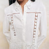 Women's Hollow-Out Patchwork Tassel Coat – Long Sleeve Lapel Button-Down Jacket by FitiqueFit