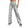 Retro Straight Gold And Silver Color Pants Trousers Personality