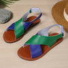 Women's Color-Block Cross-Strap Flat Sandals by FitiqueFit