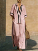 Women’s Color Block Shirt and Wide-Leg Pants Set by FitiqueFit