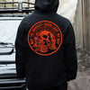 "MAY THE BRIDGES I BURN LIGHT MY WAY" Skull Print Men's Hoodie – Defiant Streetwear by Dog Mom Hat