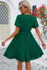 V-Neck Balloon Short Sleeve Dress