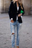 One-Button Lapel Collar Long Sleeve Blazer for Women by FitiqueFit