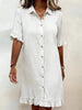 Women's Faux Denim Ruffle-Sleeve Shirt Dress by FitiqueFit