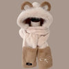 Bow-style Warm Three-piece Set Winter Cycling Windproof Scarf And Gloves Combo by My Store