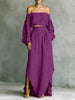 Off-Shoulder Top & Asymmetrical Maxi Skirt Set – Women's 2-Piece Outfit by FitiqueFit