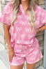 Bowknot Printed Notched T-Shirt and Shorts Set by Simply Love