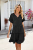 Short Sleeve Tiered Mini Dress Feminine & Flowy Modern Women Summer Dress by Stevvex