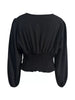 V-Neck Ruched Long Sleeve Blouse by Wild and Free Boutique