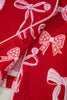 Red Sweet Bow Print Ruffled Short Sleeve Shirt Shorts 2pcs Pajama Set by Wild and Free Boutique