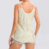 Sequin V-Neck Camisole – Rhinestone Strap Sparkly Top by FitiqueFit