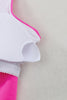 Pink Scalloped Criss Cross High Waist Bikini