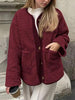 Modern Cozy Women Luxuriously Cozy Contrast Button Up Sherpa Jacket with Pockets For Fall & Winter by Stevvex