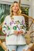 BiBi Fleur De Lis Sleeve Mardi Gras Pullover by FitiqueFit