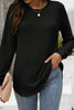 Jet Stream Ribbed Texture Round Neck Long Sleeve Rounded Hem Knit Top by Wild and Free Boutique