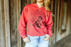 Feelin' Lucky Raw Hem V-Neck Crop Graphic Sweatshirt by Wild Junkie