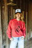 Feelin' Lucky Raw Hem V-Neck Crop Graphic Sweatshirt by Wild Junkie