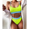 Female High Waist Swimsuit Bikini Sports Swimsuits For Women Two Piece Crop Top Bikini Set High Waist High Cut Bathing Suits Women Swimwear Two-piece Bikini Set Bathing Suit Swimwear by Stevvex
