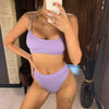 Female High Waist Swimsuit Bikini Sports Swimsuits For Women Two Piece Crop Top Bikini Set High Waist High Cut Bathing Suits Women Swimwear Two-piece Bikini Set Bathing Suit Swimwear by Stevvex