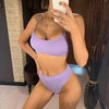 Female High Waist Swimsuit Bikini Sports Swimsuits For Women Two Piece Crop Top Bikini Set High Waist High Cut Bathing Suits Women Swimwear Two-piece Bikini Set Bathing Suit Swimwear by Stevvex