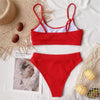 Female High Waist Swimsuit Bikini Sports Swimsuits For Women Two Piece Crop Top Bikini Set High Waist High Cut Bathing Suits Women Swimwear Two-piece Bikini Set Bathing Suit Swimwear by Stevvex