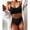 Female Push Up Swimsuit Modern Swimwear For Women Bikinis High Waist Bikini Set Solid Bikini 2 Piece Swimsuit Bathing Suits Women Bathing Suit High Waist Bikini Set Sport Wear Swimming Suit Bikini by Stevvex