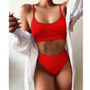 Female Push Up Swimsuit Modern Swimwear For Women Bikinis High Waist Bikini Set Solid Bikini 2 Piece Swimsuit Bathing Suits Women Bathing Suit High Waist Bikini Set Sport Wear Swimming Suit Bikini by Stevvex