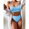 Female Push Up Swimsuit Modern Swimwear For Women Bikinis High Waist Bikini Set Solid Bikini 2 Piece Swimsuit Bathing Suits Women Bathing Suit High Waist Bikini Set Sport Wear Swimming Suit Bikini by Stevvex