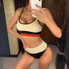 Female Swimsuit High Waist Bikini Women High Waist Bikini Set Two Piece Swimsuits Bikini Top With Bottoms Bathing Suits For Teens Girls Women Swimwear Two-pieces Bikini Set Sport Bathing Suit Swim Lady by Stevvex