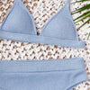 Female Swimsuit High Waist Bikini Women High Waist Swimsuits Triangle Bathing Suit V Neck Two Piece Bikini Sets Women Swimwear Two-pieces Bikini Set Ribbed Bather Bathing Suit Swim by Stevvex