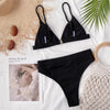 Female Swimsuit High Waist Bikini Women High Waist Swimsuits Triangle Bathing Suit V Neck Two Piece Bikini Sets Women Swimwear Two-pieces Bikini Set Ribbed Bather Bathing Suit Swim by Stevvex