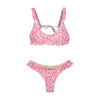 Female Swimsuit Women String Triangle Top Bikini Bottom Printed Push Up Swimsuit Bikini Sets Two Piece Split Button Beachwear Bathing Suit High Waist Bathing Suit High Cut by Stevvex
