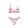 Female Swimsuit Women String Triangle Top Bikini Bottom Printed Push Up Swimsuit Bikini Sets Two Piece Split Button Beachwear Bathing Suit High Waist Bathing Suit High Cut by Stevvex